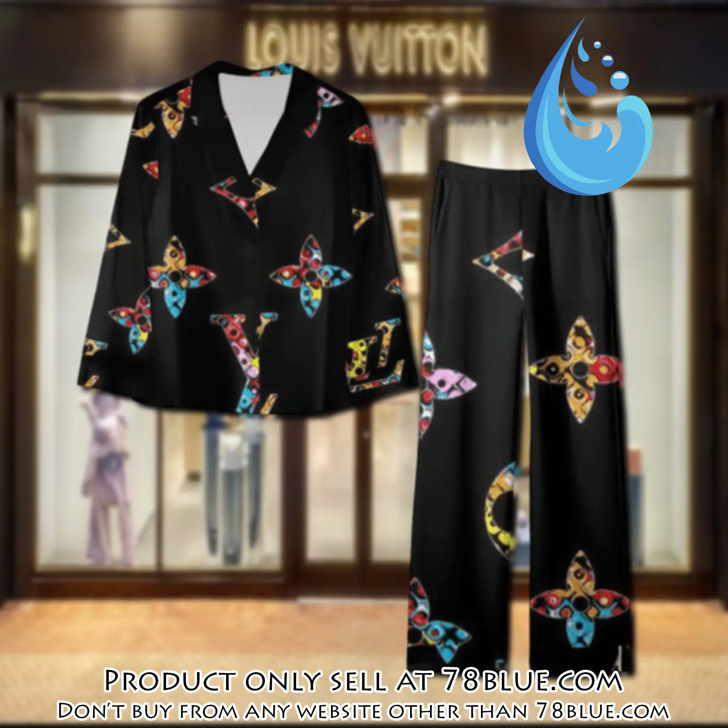 Trending luxury lv satin pajama set pjs1074 78b2015172